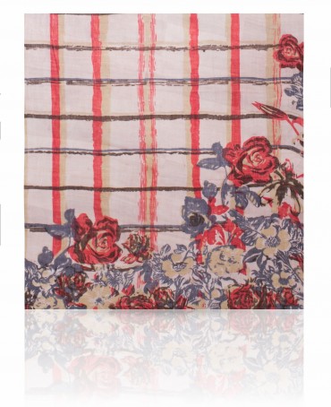 Палантин Женский W-ROSE.CHECKS/RED